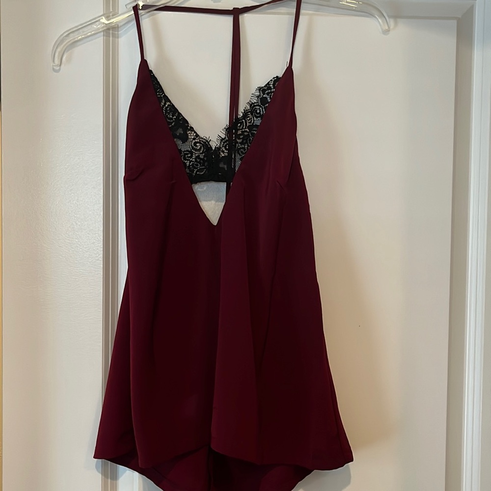Brand new Red top with lace bra look